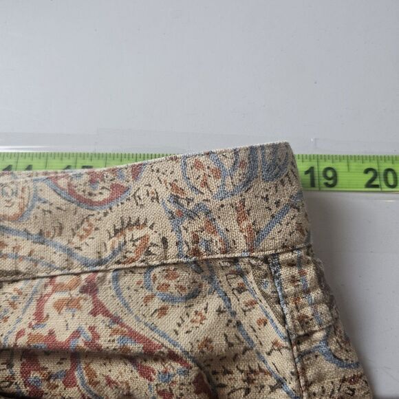 Vtg Lauren Ralph Lauren Pants Women's Size 16 Linen Blend‎ Beige Paisley Preppy - Picture 7 of 10